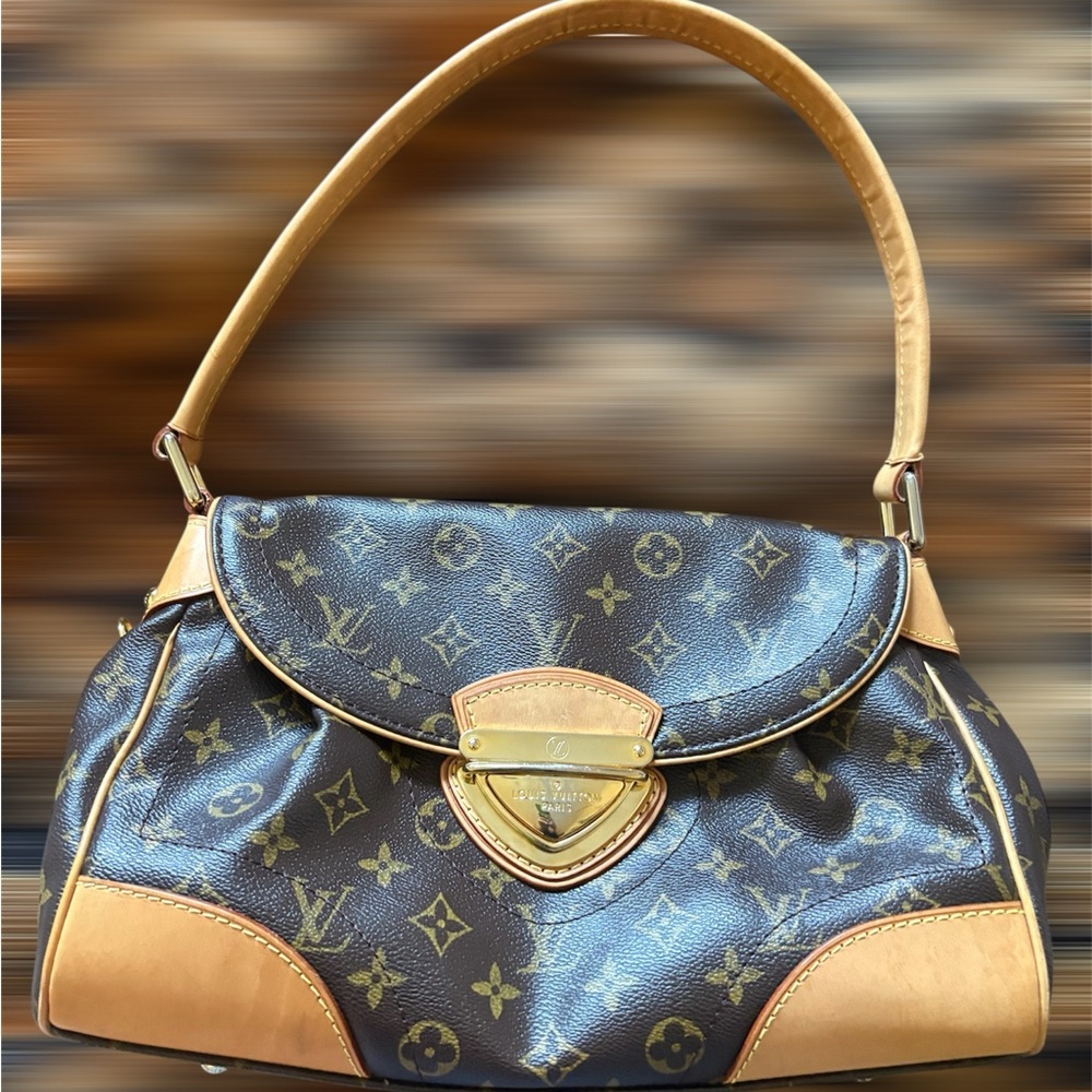 Louis Vuitton Black and Tan Monogram Shoulder Bag